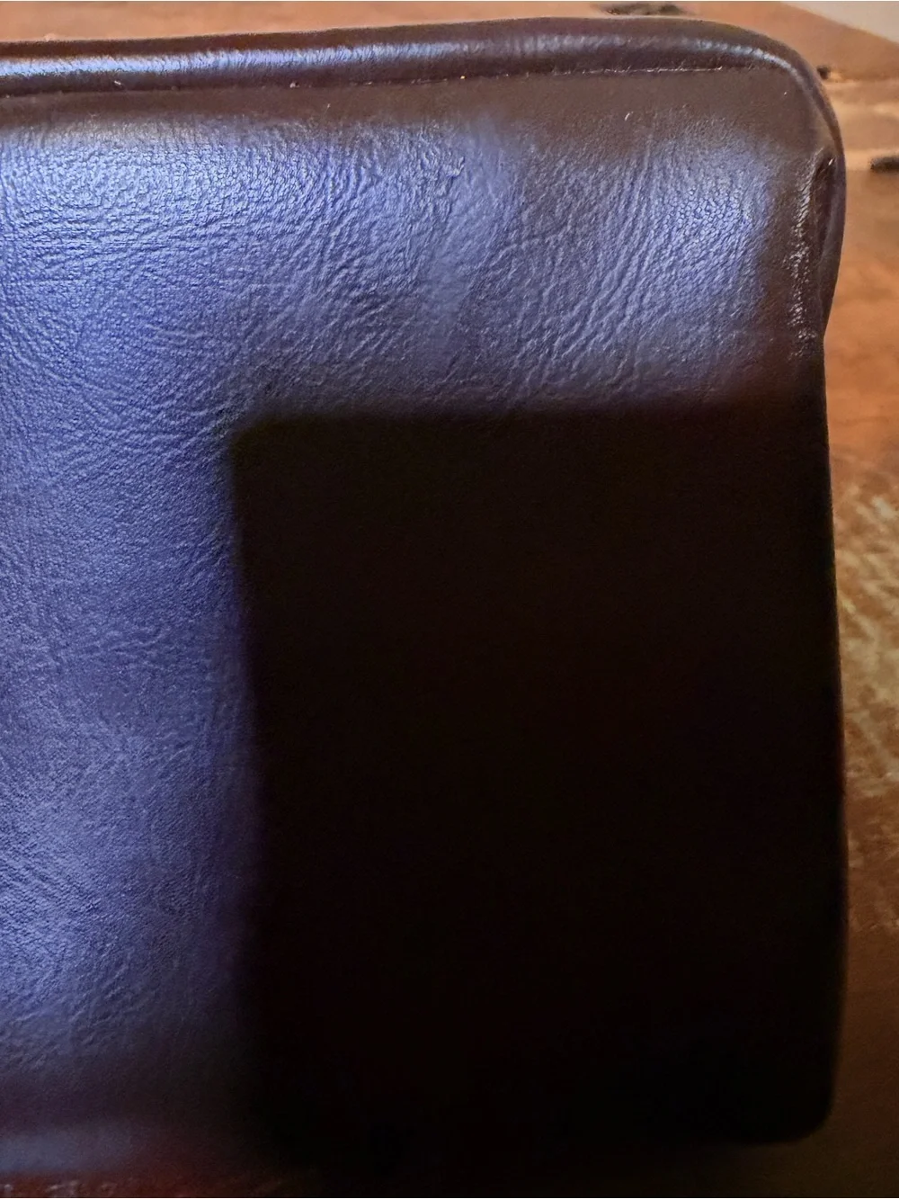 Vintage Classic Deep Burgundy Brown Leather women's Clutch Purse